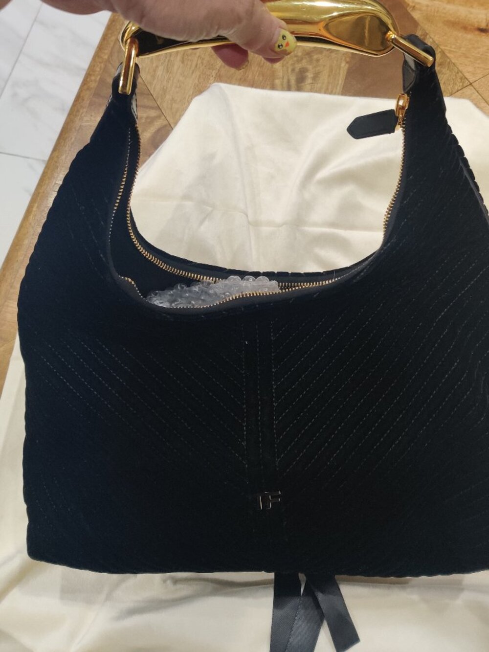 TOM FORD Quilted Velour Hobo Bag  new $3696.00